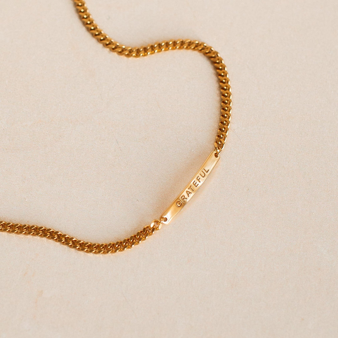 刻印バー カーブチェーンブレスレット